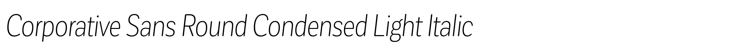 Corporative Sans Round Condensed Light Italic